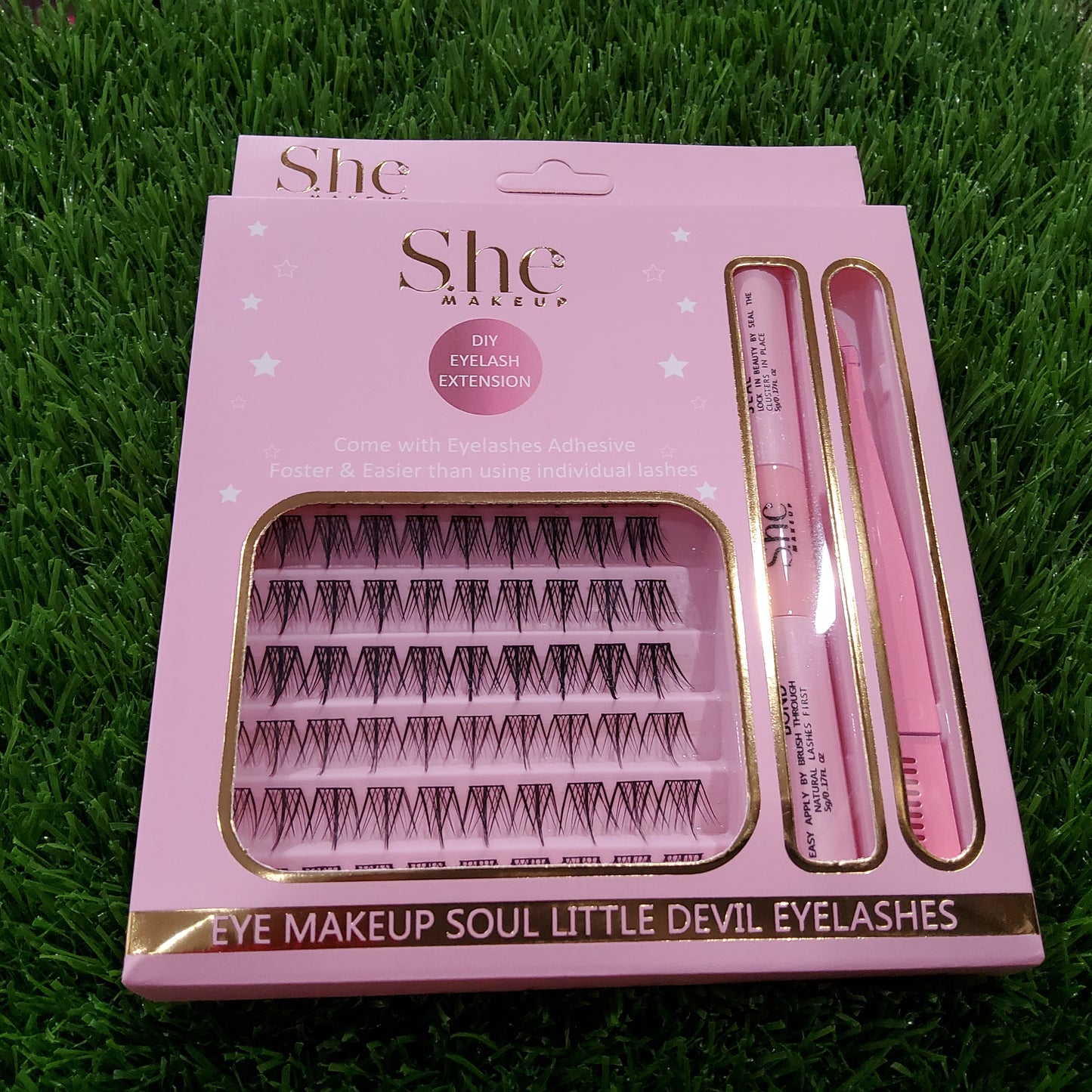 DIY EYELASH EXTENSION WITH GLUE AND TOOL SET