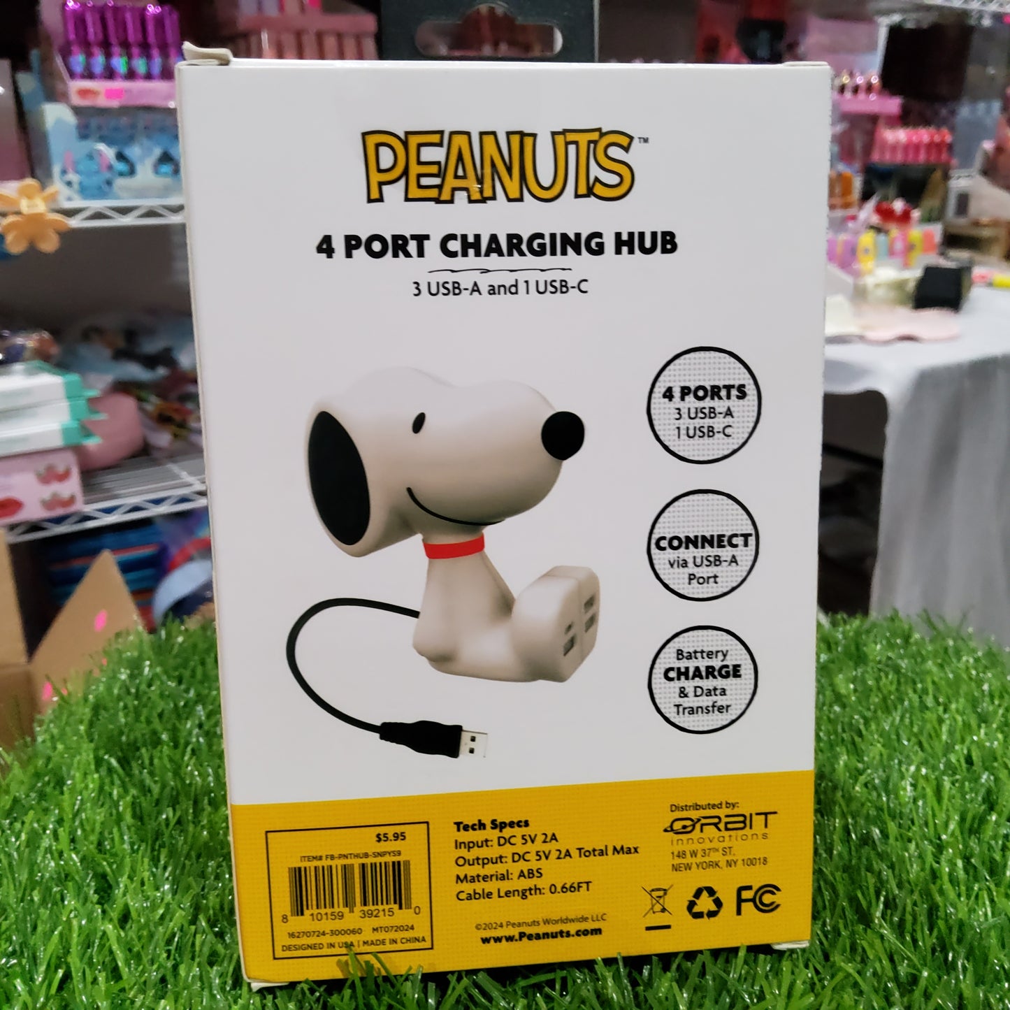 4 PORT CHARGING HUB PEANUTS