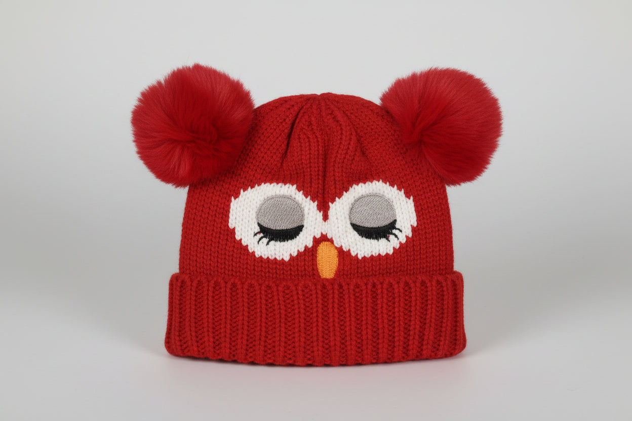 Gorro de niños (búho bordado).