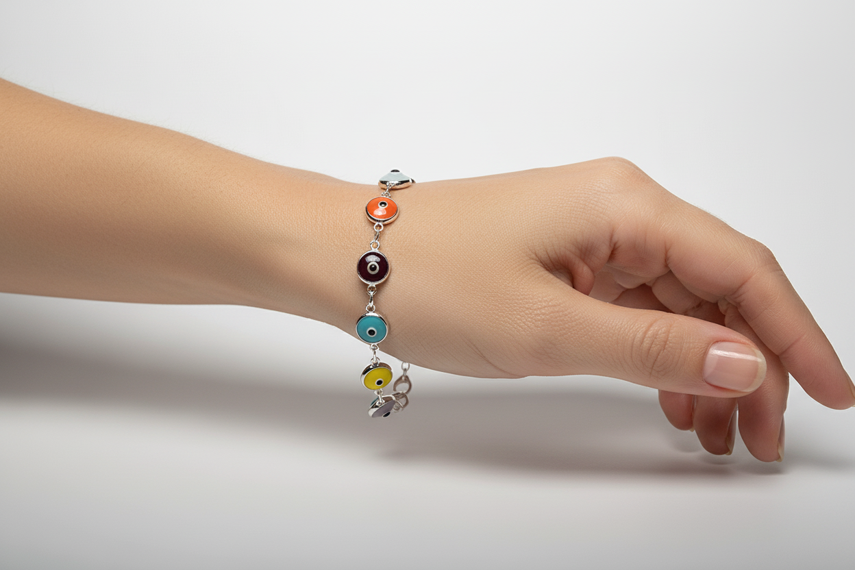 Pulsera de ojo de plata 925.