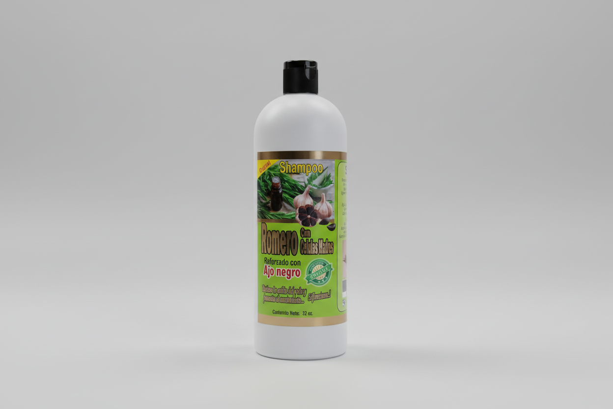 Shampoo con Bergamota, romero, espinosilla  32 oz.