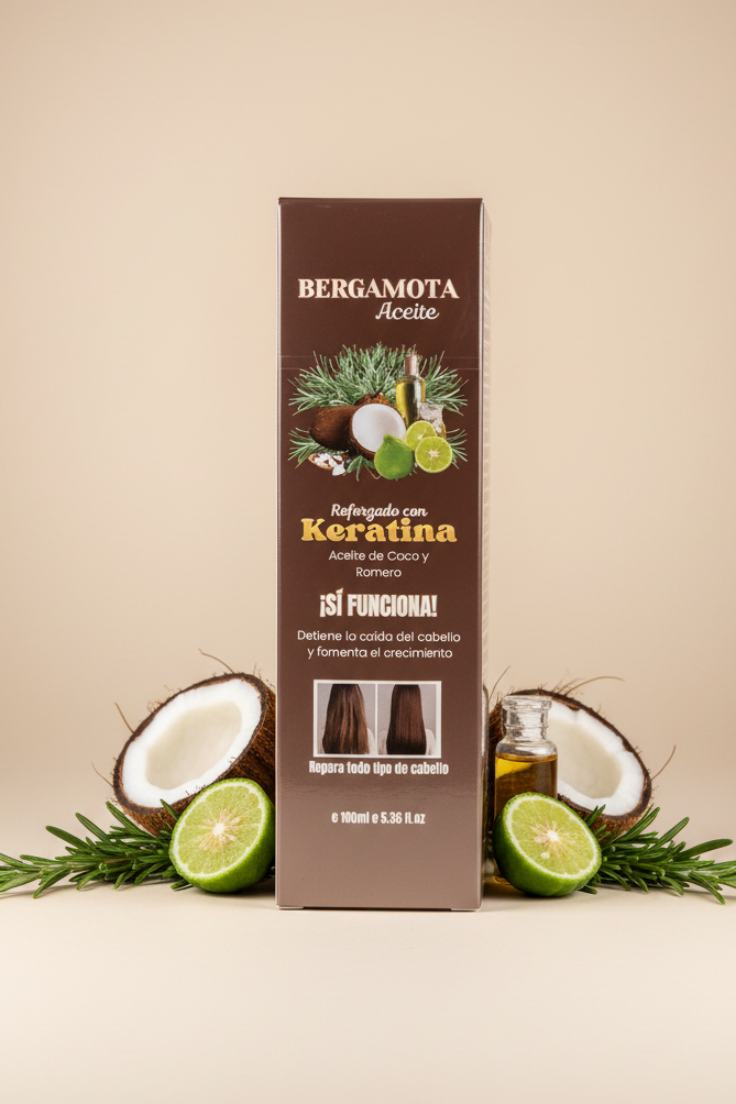 Aceite Capilar de Bergamota – Keratina o Coco