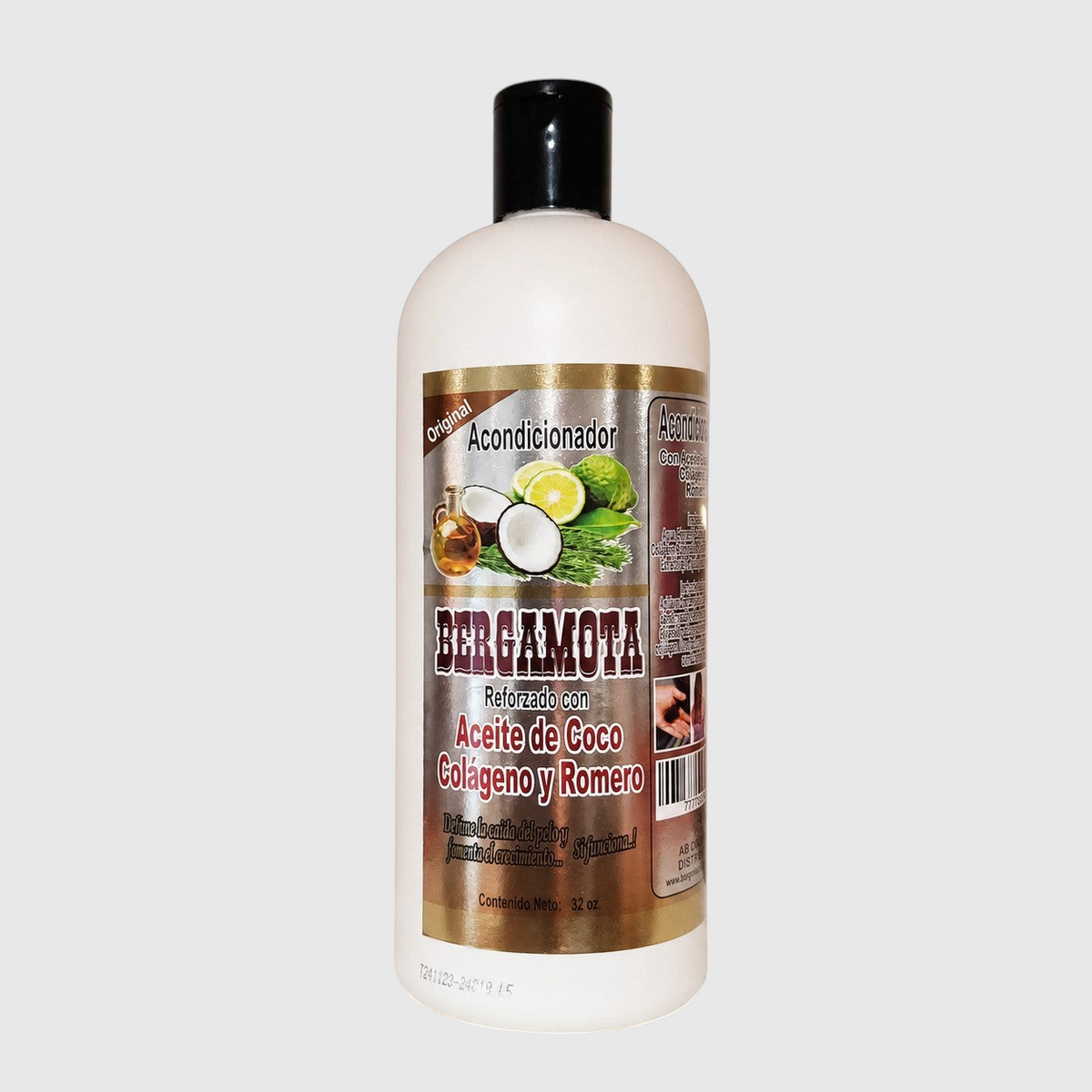 Acondicionador Accesorios by Alexsa de bergamota con aceite de coco, colágeno y romero en botella de 32 onzas