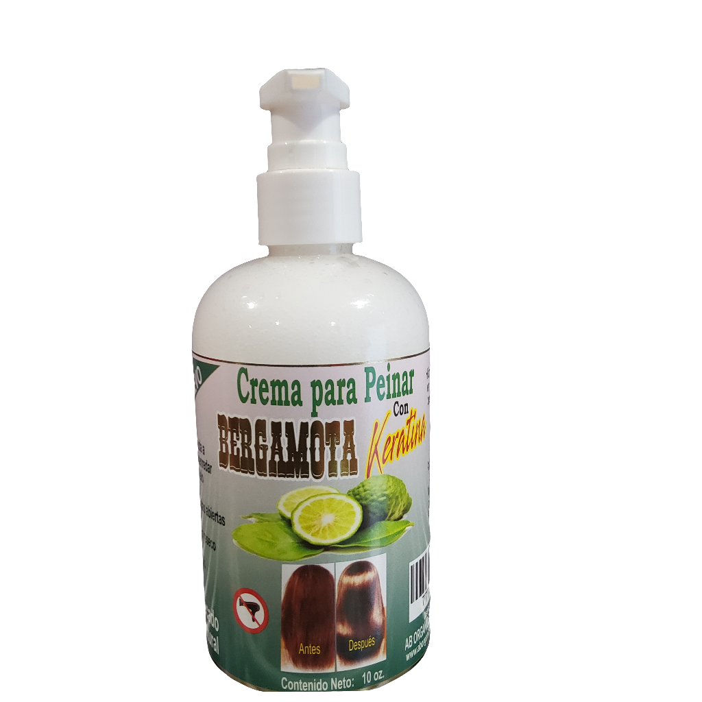 Accesorios by Alexsa keratin styling cream in a white pump bottle for hair hydration and detangling