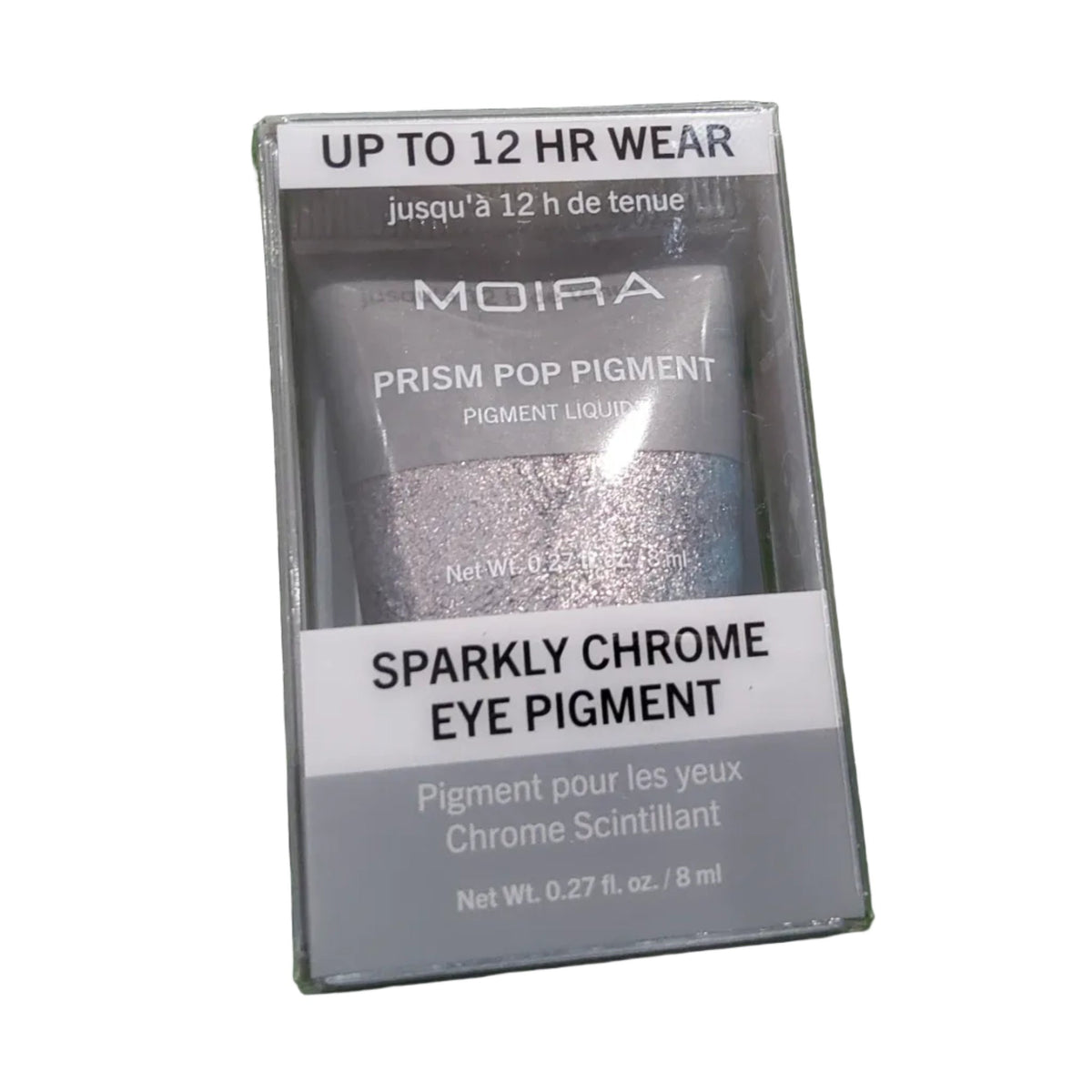 Accesorios by Alexsa Moira Sombra Prism Pop Pigment in a sparkly silver chrome liquid eye shadow tube