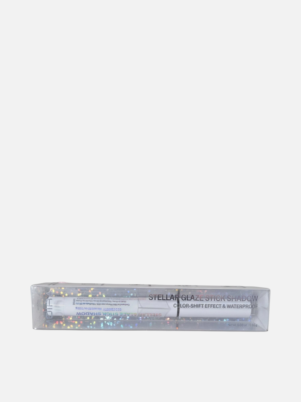 Sombra en barra MOIRA Stellar Glaze Stick Shadow de Accesorios by Alexsa con efecto de cambio de color en su empaque.