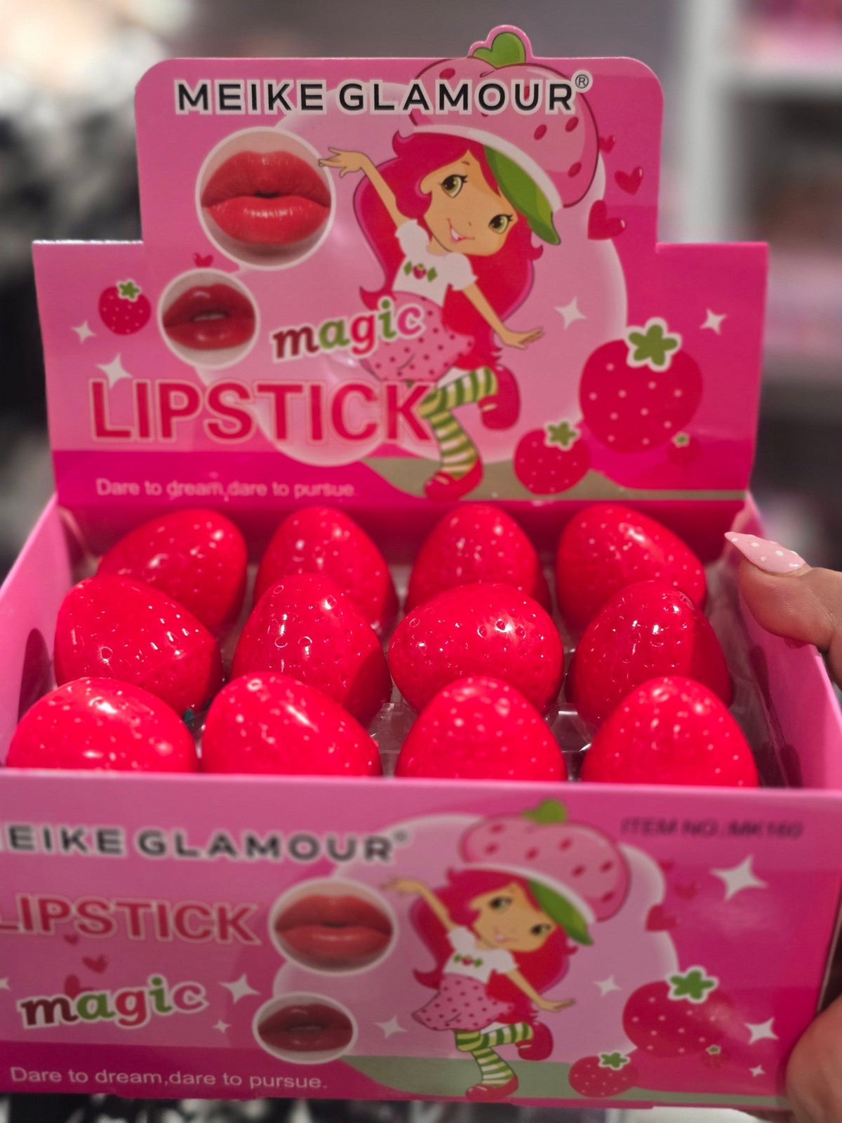 Accesorios by Alexsa strawberry shaped lip balm  with delicious taste.