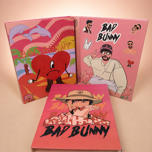 Bad Bunny Palette Siyiping – 117 Colores de Sombras sobre fondo rosa nude, blanco y beige
