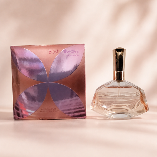 Best Always en fondo rosa nude, blanco y beige