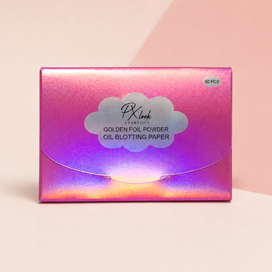 Blotting Paper Prolux de 80 piezas en fondo rosa nude, blanco y beige