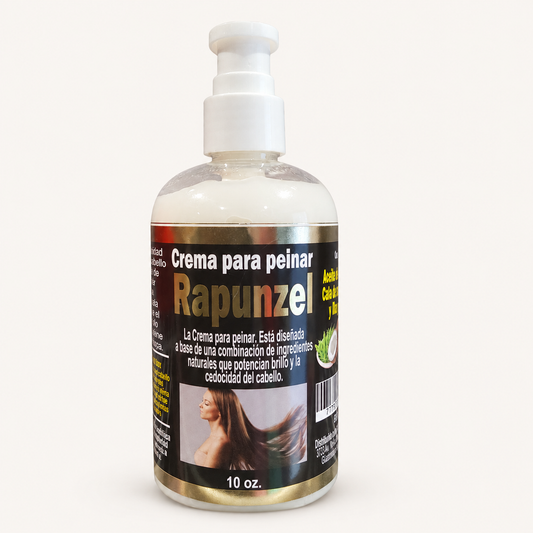 Crema para Peinar Rapunzel sobre fondo blanco cálido