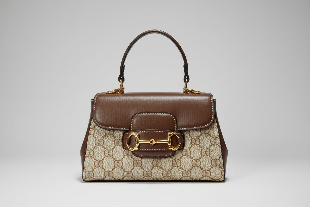 Bolso cafe con diseño.