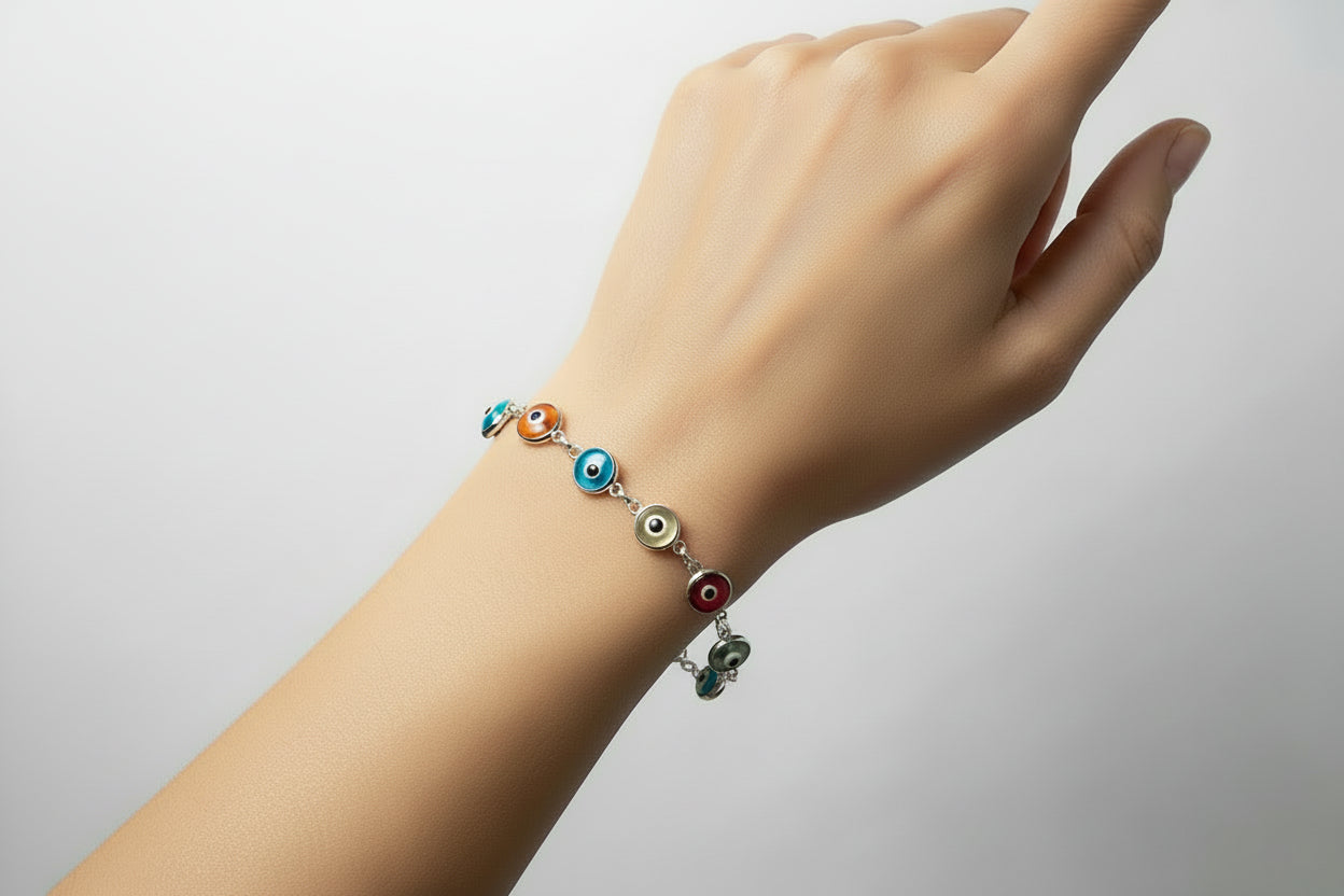 Pulsera de ojo de plata 925.