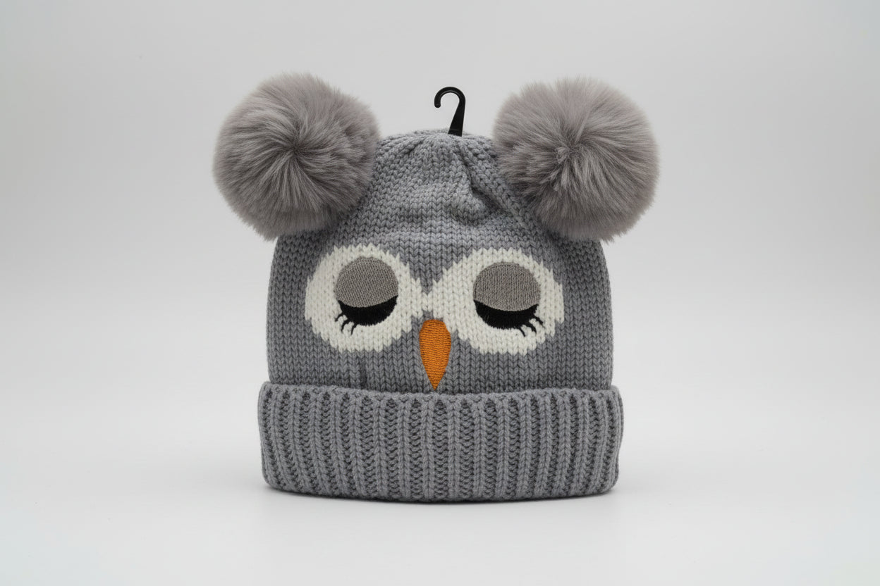 Gorro de niños (búho bordado).