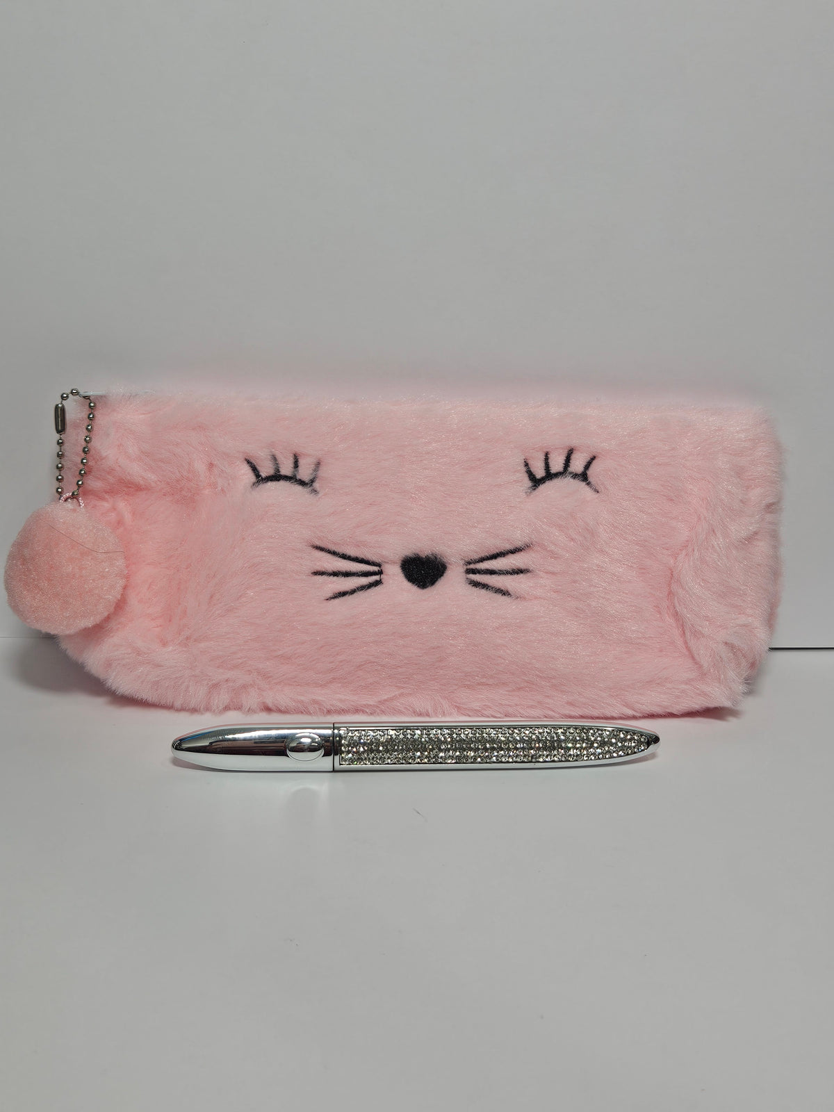 Cosmetiquera de Peluche Cara de Gato Bordada