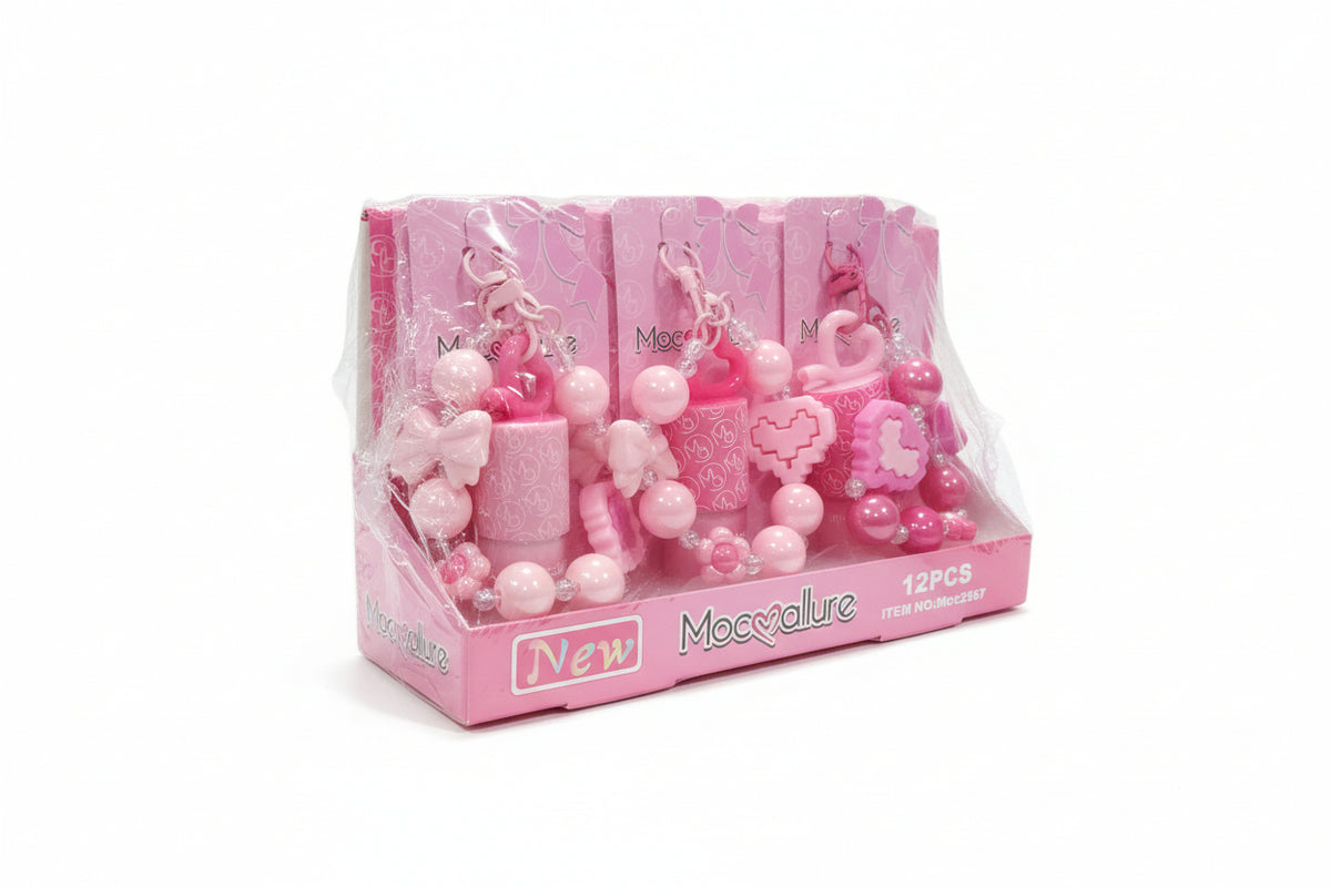 Gloss con Llavero de Moño y Corazón – Mocallure