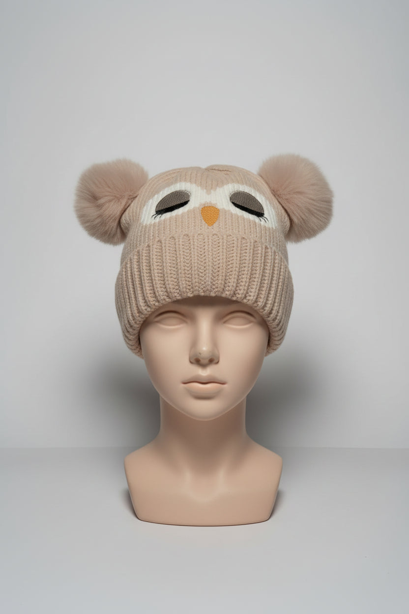 Gorro de niños (búho bordado).