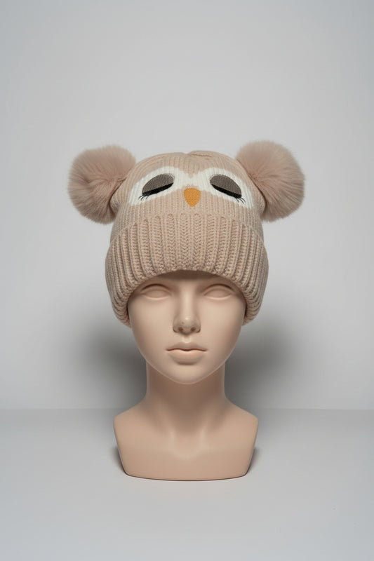 Gorro de niños (búho bordado).