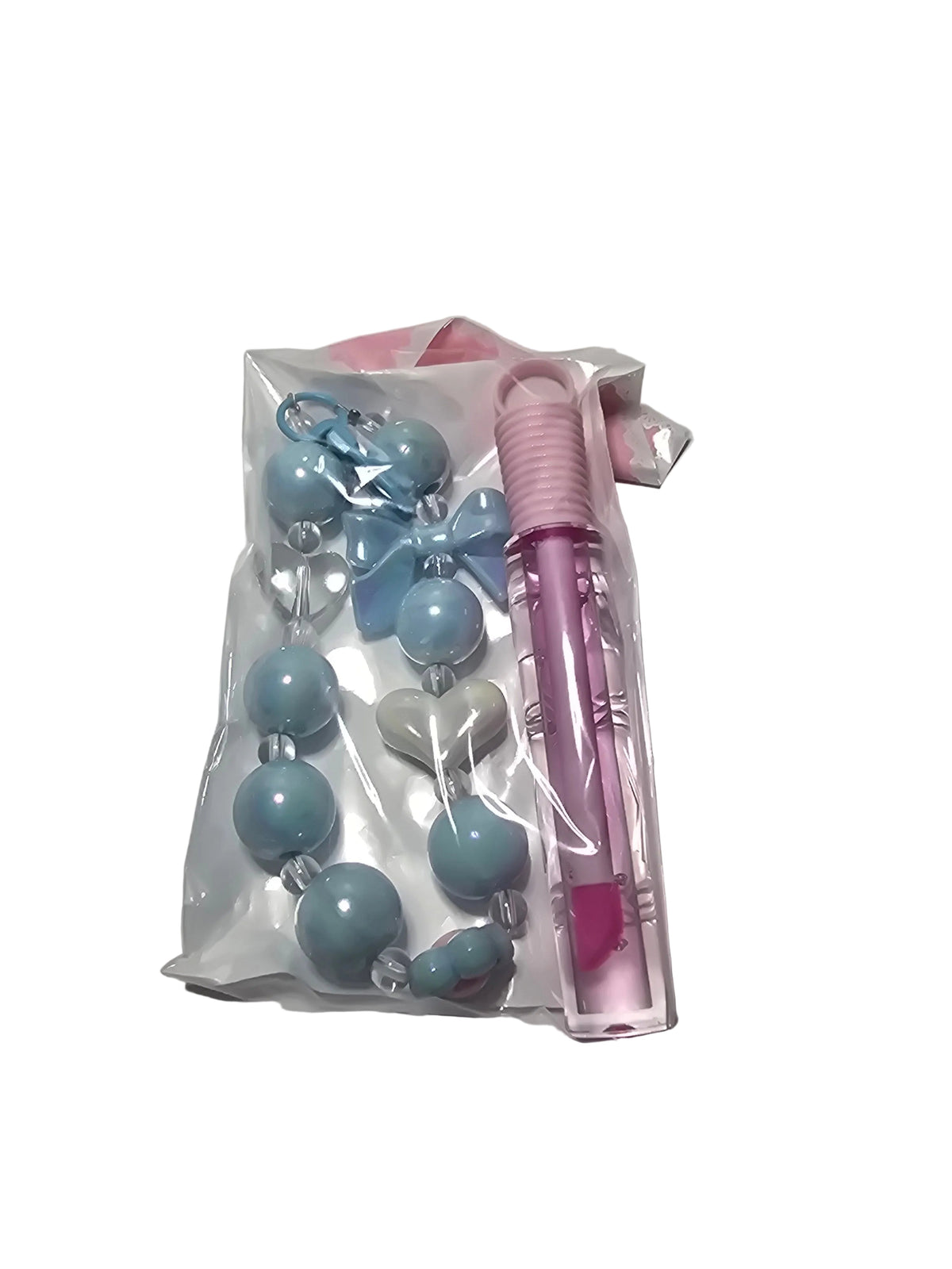 Llavero con gloss azul en empaque